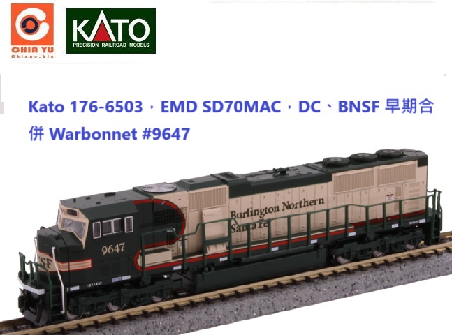 Kato 176-6503-EMD SD70MABNSF X Warbonnet #9647