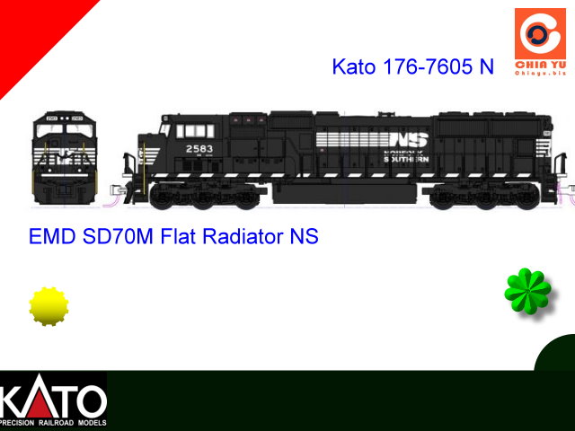 kato-176-7605-EMD SD70M Flat Radiator NSq- S