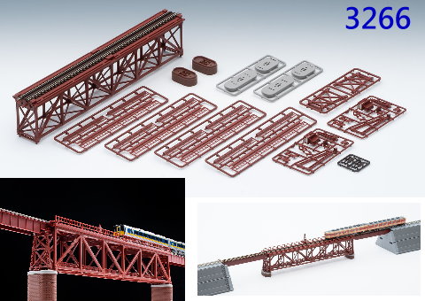 TOMIX--3266-下承式鋼樑橋單線S280(F)(紅)-特價