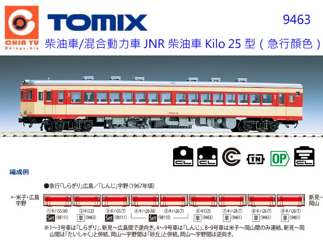 TOMIX-9463-國鐵Kiha25型特急柴油客車-特價