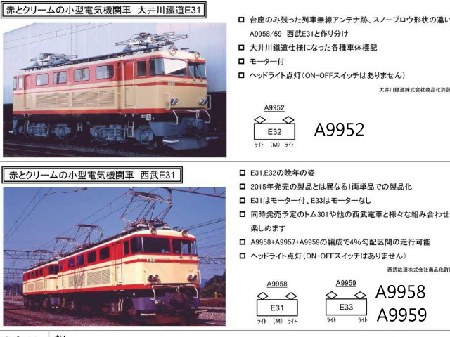 ACE-A9959西武鐵道E31型電氣機關車（E31）後期（無動力）-特價